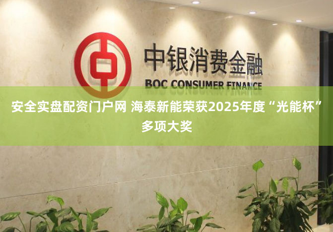 安全实盘配资门户网 海泰新能荣获2025年度“光能杯”多项大奖